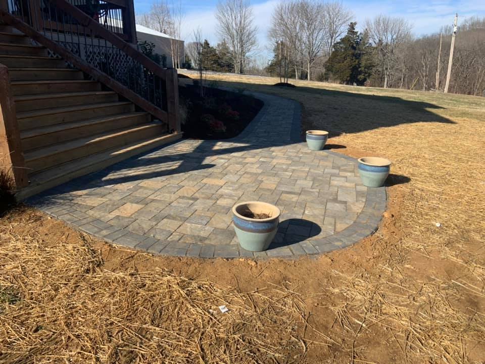 Completed retaining wall and patio