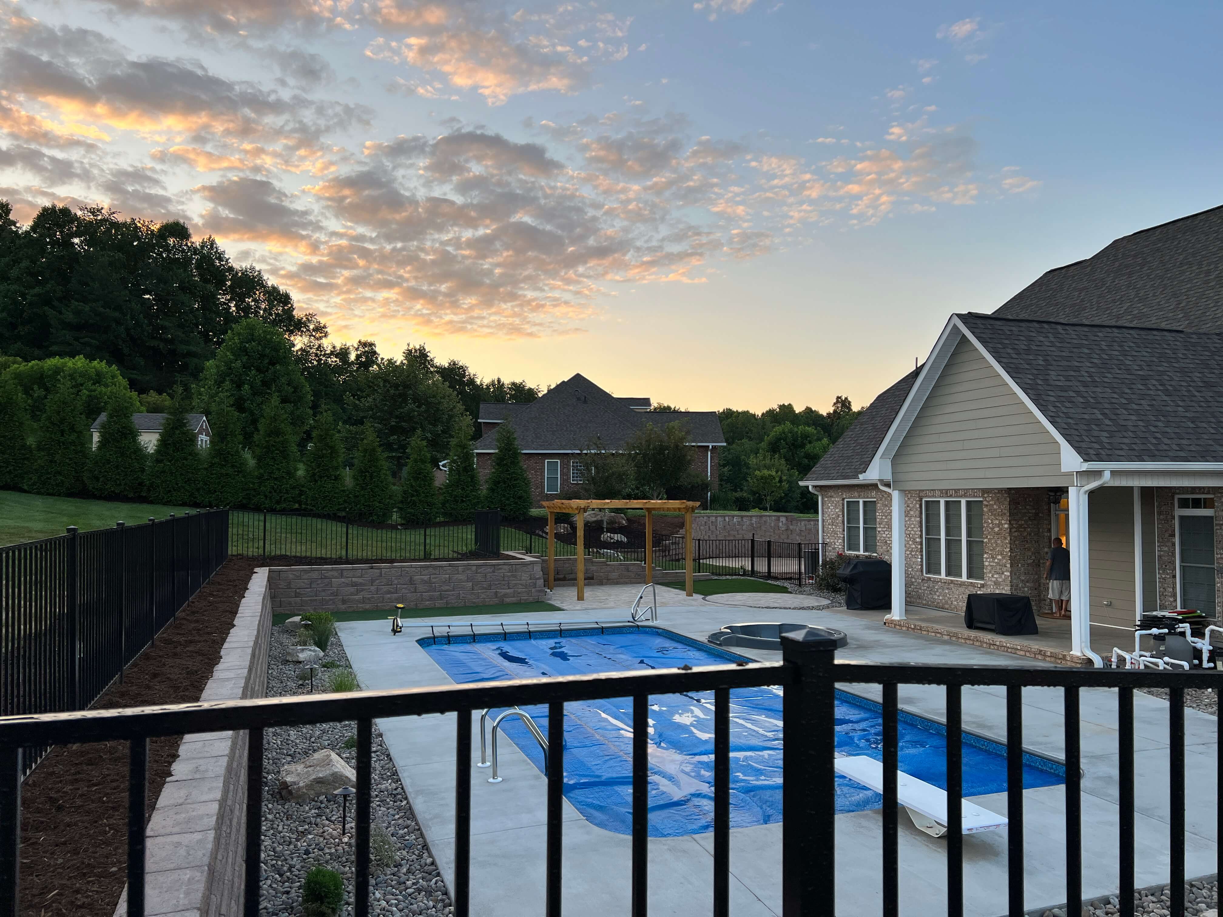 Completed paver patio installation in Morganton NC by Black Oak Hardscapes